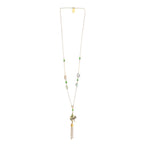Aakriti Dragonfly Resin Medallion & Seed Pearl Tassel necklace