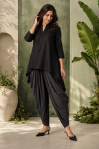 Cavern – Women's charcoal Black Dhoti Pants |Fusion Bottom wear