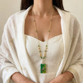 Kala Dragonfly Resin Rectangle Pendant necklace