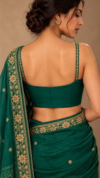 Mayur Emerald  Green Embroidered 2-Piece  Blouse Set