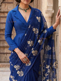Engadin – Royal Blue Cotton yarn dyed Checks Peplum  Blouse