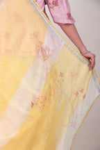 Faluni- yellow Saree