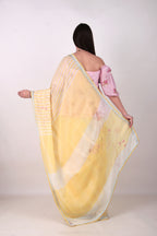 Faluni- yellow Saree
