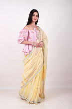 Faluni- yellow Saree