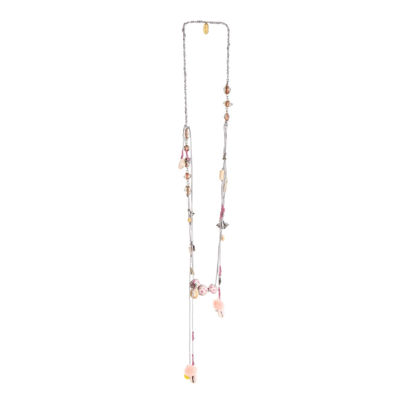 Tatva Handmade Layered Grey Cord Necklace