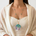 Palm Handmade Horseshoe Pendant  Necklace