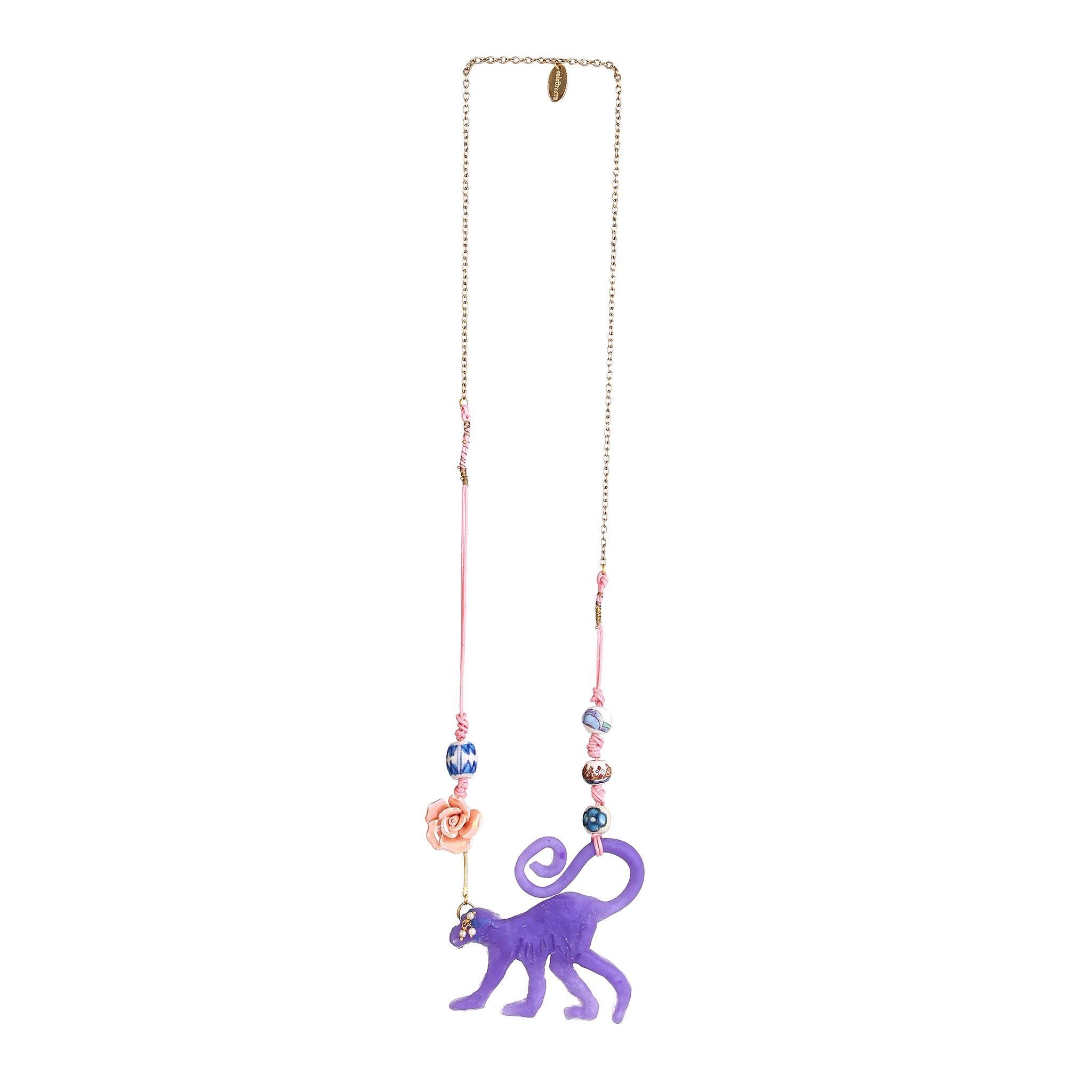 Monk Sculptural Resin Monkey necklace