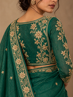 Mayur Emerald  Green Embroidered 2-Piece  Blouse Set