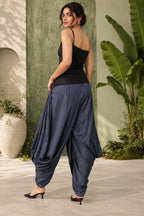 Nora - Women's Slate Blue Crepe Dhoti Pants | Fusion Bottom wear