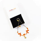 Mates Peach Resin Monkey duo Focal Necklace