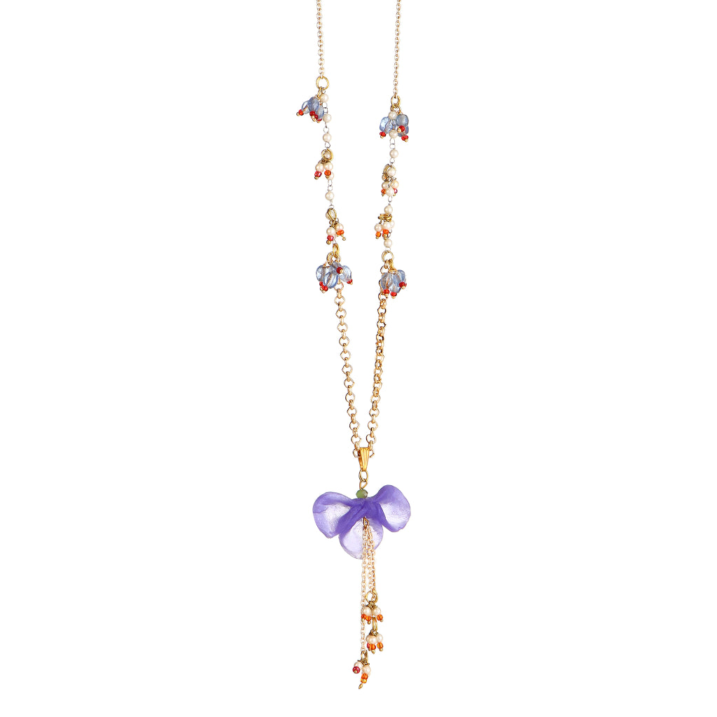 Willow Sculptural  Orchid Resin Pendant necklace