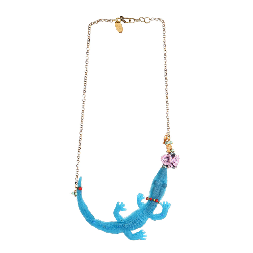 Austin Sculptural Resin Crocodile statement jewellery