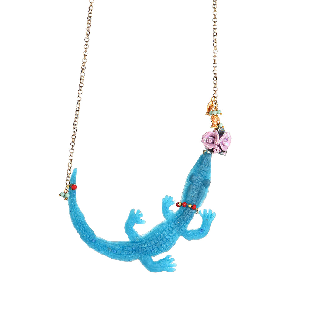 Austin Sculptural Resin Crocodile statement jewellery