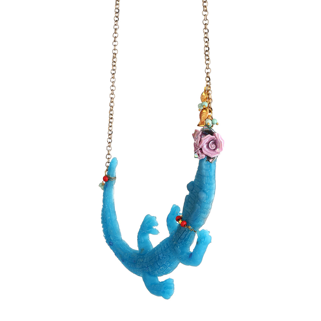 Austin Sculptural Resin Crocodile statement jewellery
