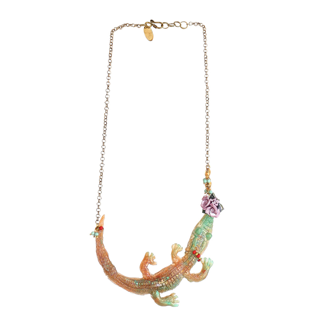 Austin Sculptural Resin Crocodile statement jewellery
