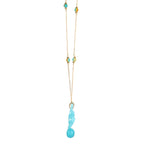 Sculptural Resin Mermaid Pendant Necklace | Teal Jasper  Turquoise Beaded Statement Jewelry | Artisanal Coastal-Inspired Romantic Accessory