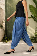Tahitian – Women's Air Force Blue Crepe Dhoti Pants | Fusion Bottom wear