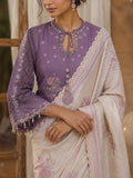 Vittoria- Lavender Embroidered  Linen cotton Blouse