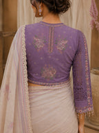 Vittoria- Lavender Embroidered  Linen cotton Blouse
