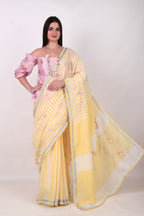 Faluni- yellow Saree
