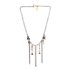 Dhriti  glass Beads with Seahorse Charm and Waterfall Fringe Necklace