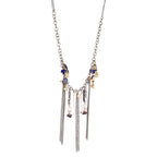 Dhriti  glass Beads with Seahorse Charm and Waterfall Fringe Necklace