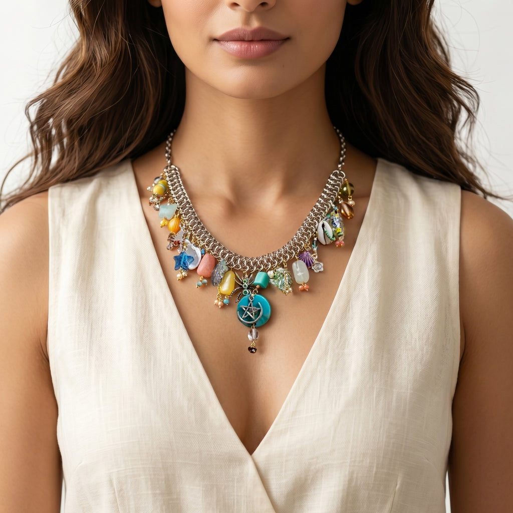 Navya  Charms Statement Necklace