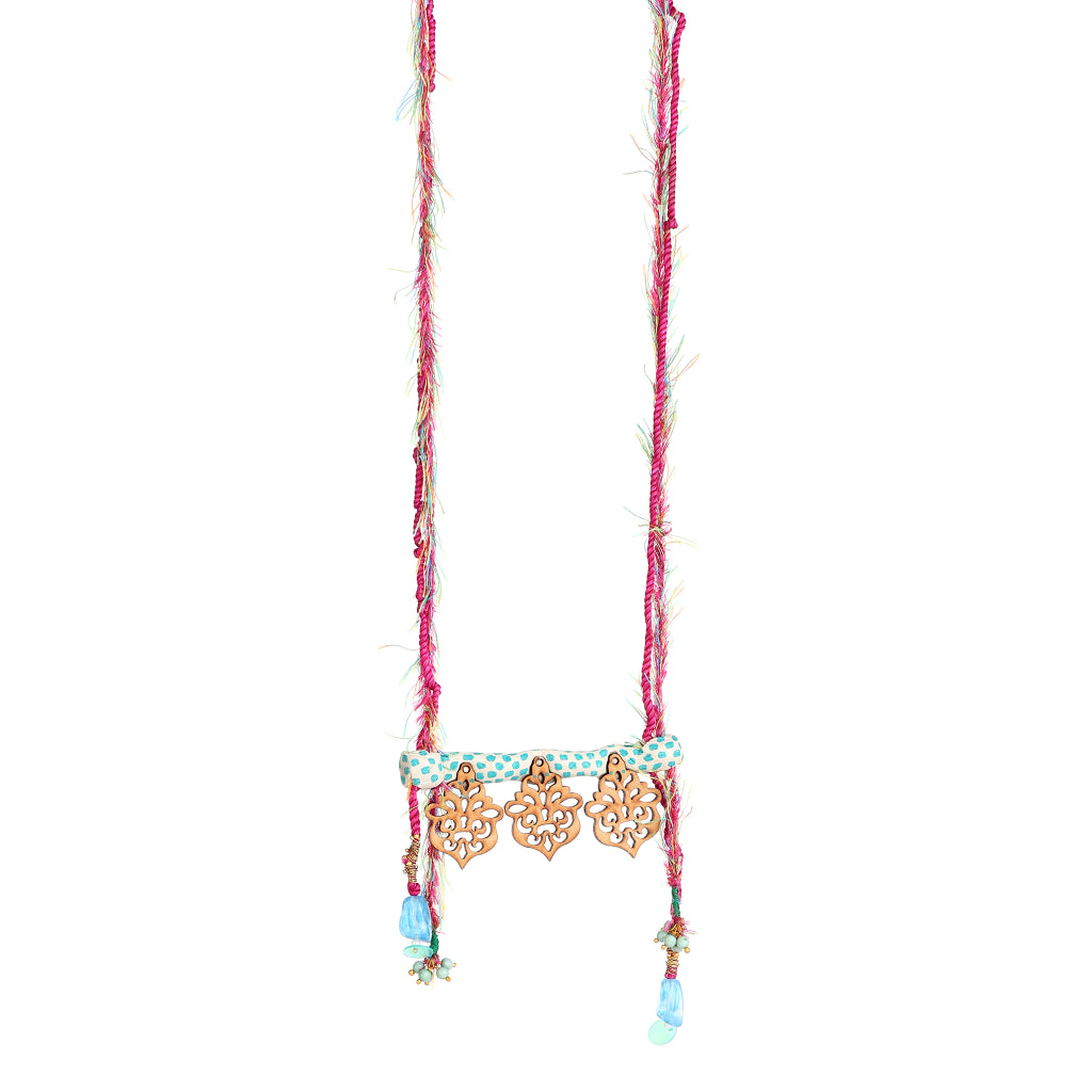 Kala Laser-Cut Wood Filigree Necklace