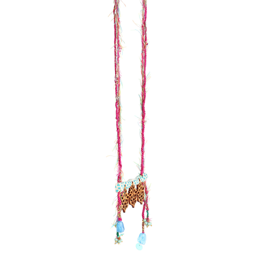 Kala Laser-Cut Wood Filigree Necklace