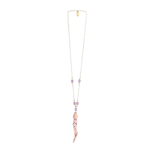 Bud Handmade  Seed Pearl Tassel Necklace