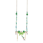 Icon Sculptural Green Dragonfly & Branch Pendant necklace