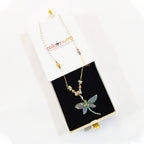 Helix Sculptural Resin Dragonfly Pendant necklace