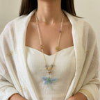 Helix Sculptural Resin Dragonfly Pendant necklace
