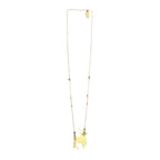 Crest Sculptural lime green Resin Deer Pendant necklace
