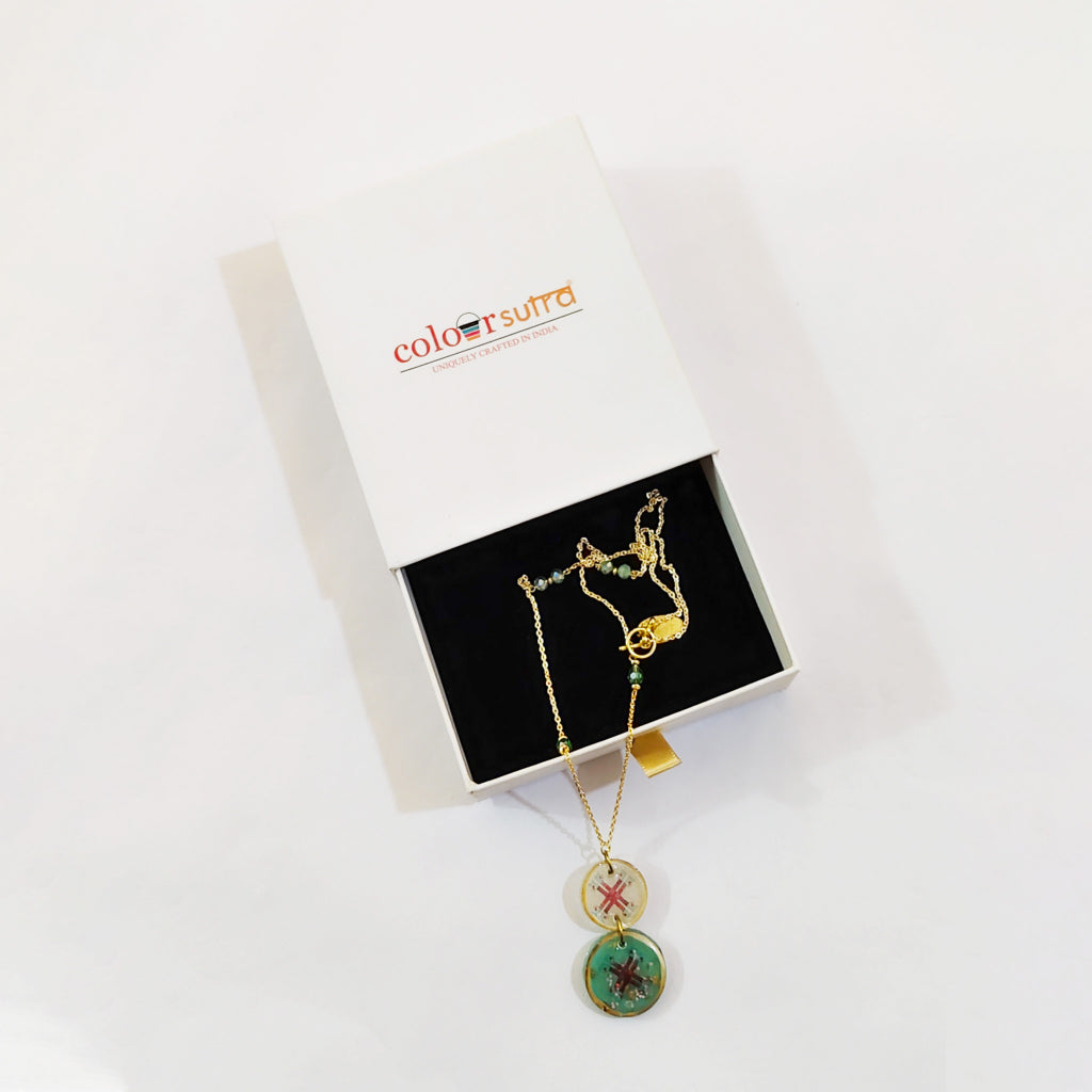Tara  Resin Medallion Pendant necklace