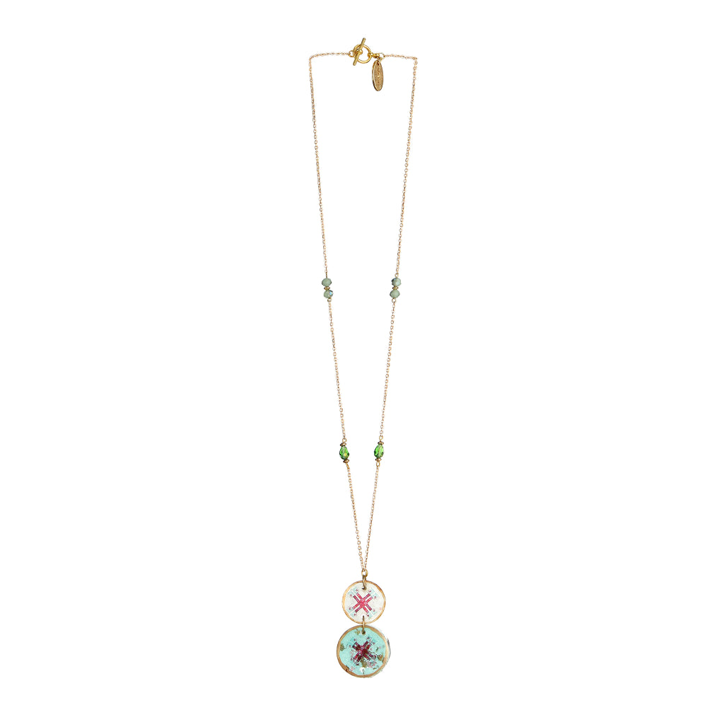 Tara  Resin Medallion Pendant necklace