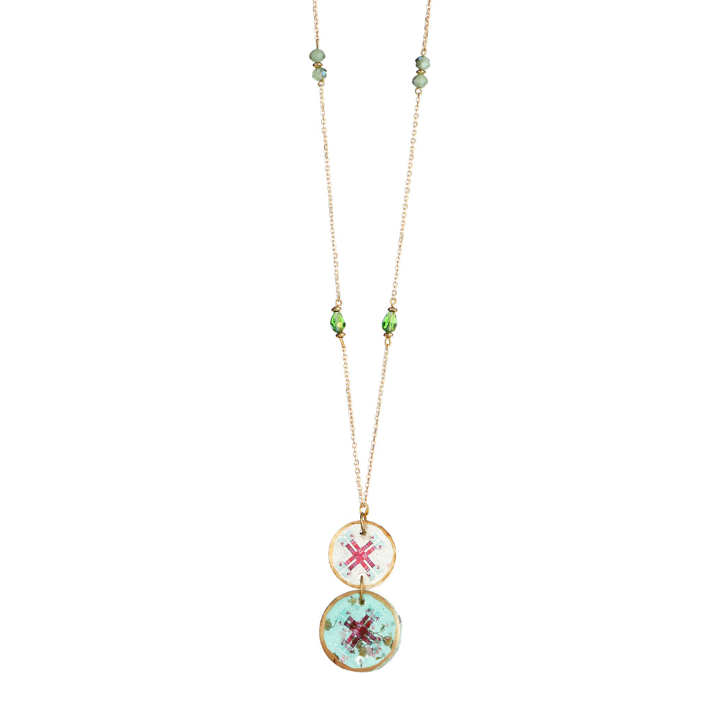 Tara  Resin Medallion Pendant necklace