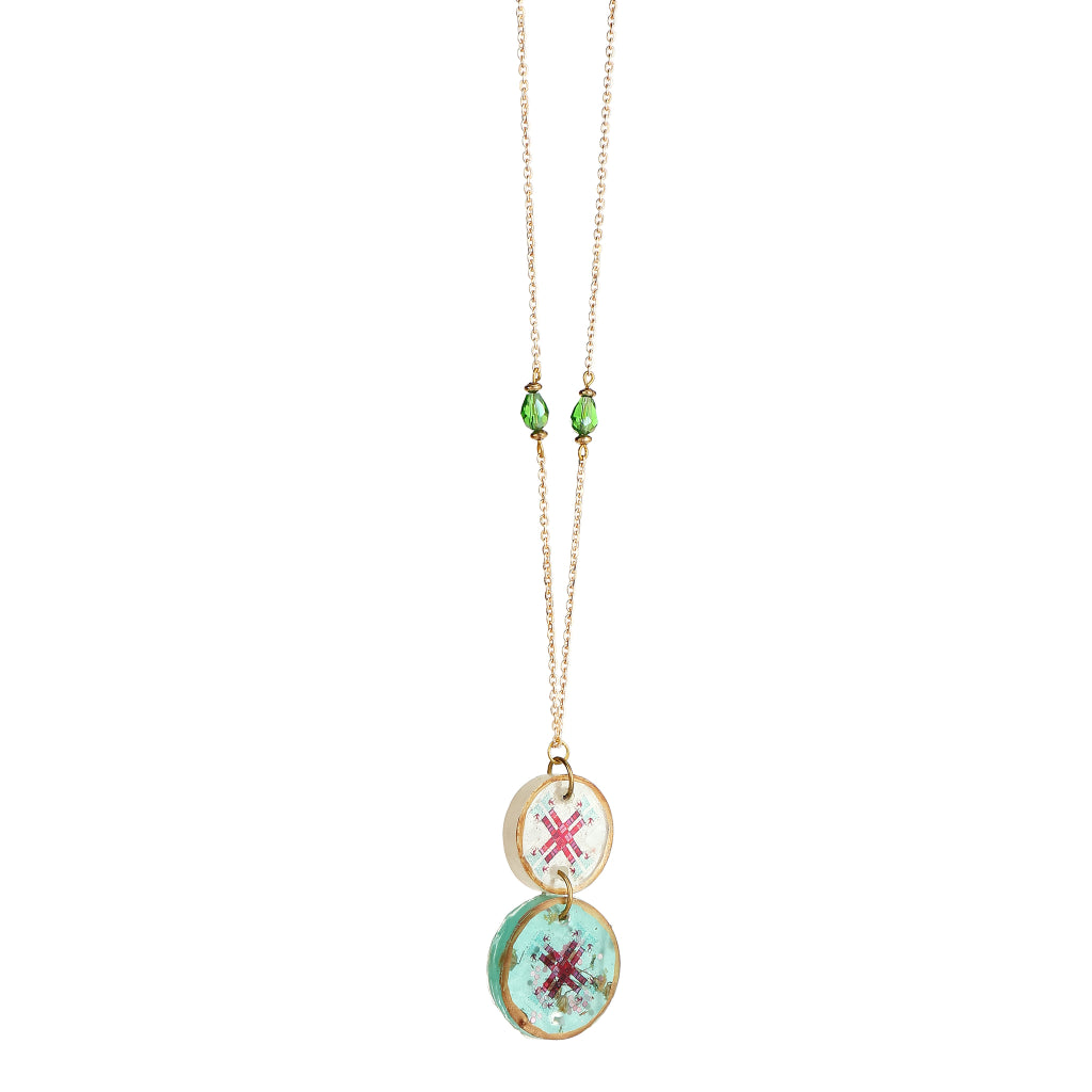 Tara  Resin Medallion Pendant necklace