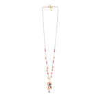 Pink Raspberry Beaded Statement Necklace | Artisanal Romantic Nature-Inspired Accessory