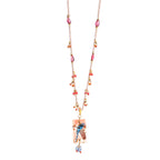 Pink Raspberry Beaded Statement Necklace | Artisanal Romantic Nature-Inspired Accessory