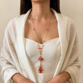 Scale Botanical Resin Diamond Pendant & Handcrafted Resin Fish Charm necklace