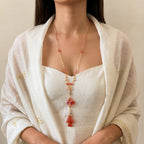 Scale Botanical Resin Diamond Pendant & Handcrafted Resin Fish Charm necklace