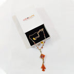 Scale Botanical Resin Diamond Pendant & Handcrafted Resin Fish Charm necklace