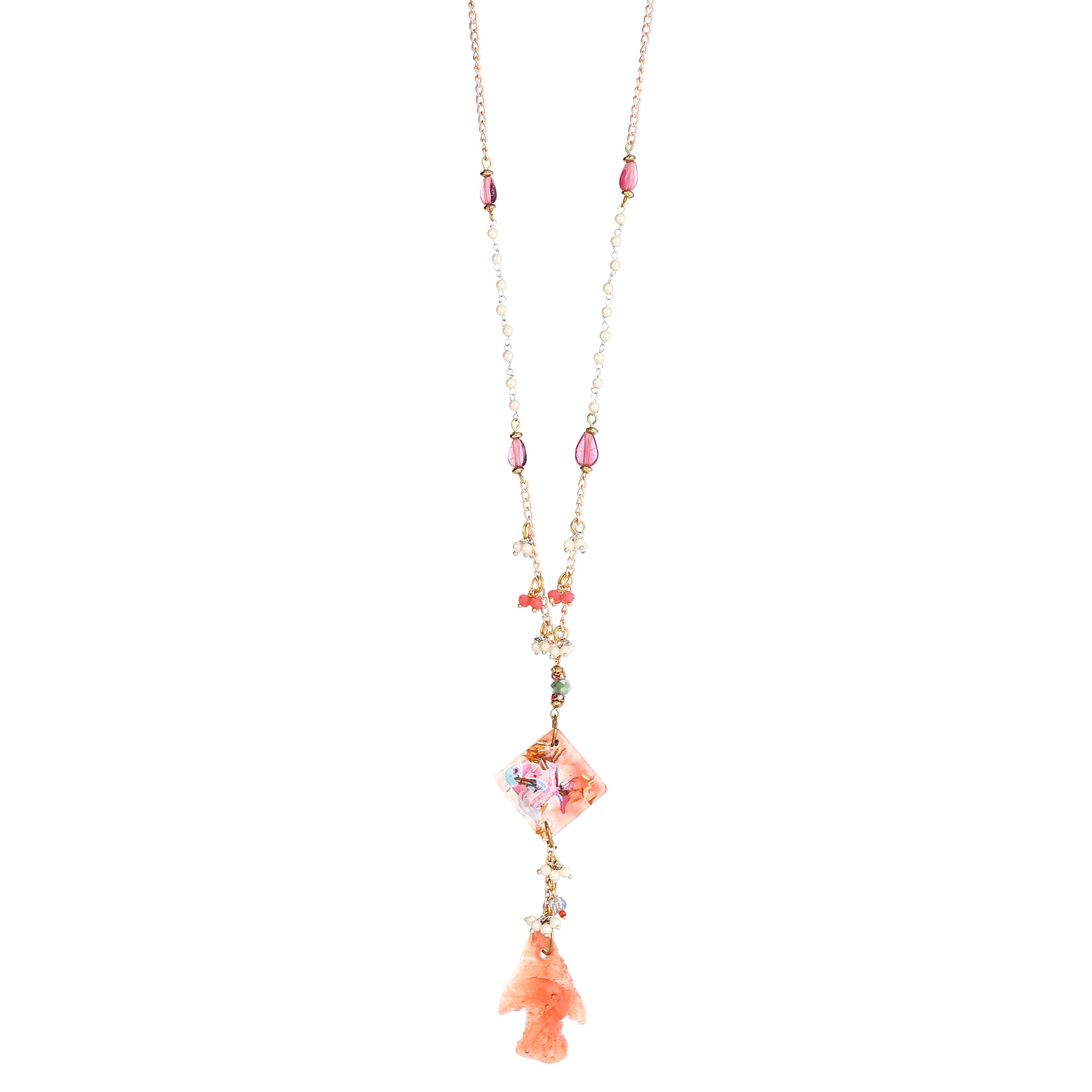 Raspberry Pink Beaded Jewelry | Artisanal Nature-Inspired Statement Accessory