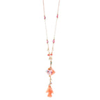 Scale Botanical Resin Diamond Pendant & Handcrafted Resin Fish Charm necklace