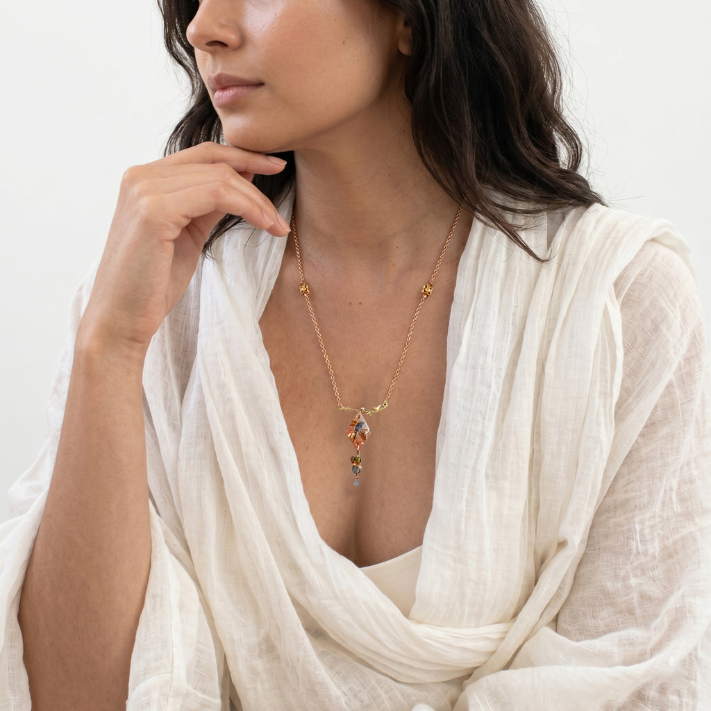 Pink Floral Statement Jewelry | Artisanal Nature-Inspired Romantic Accessory