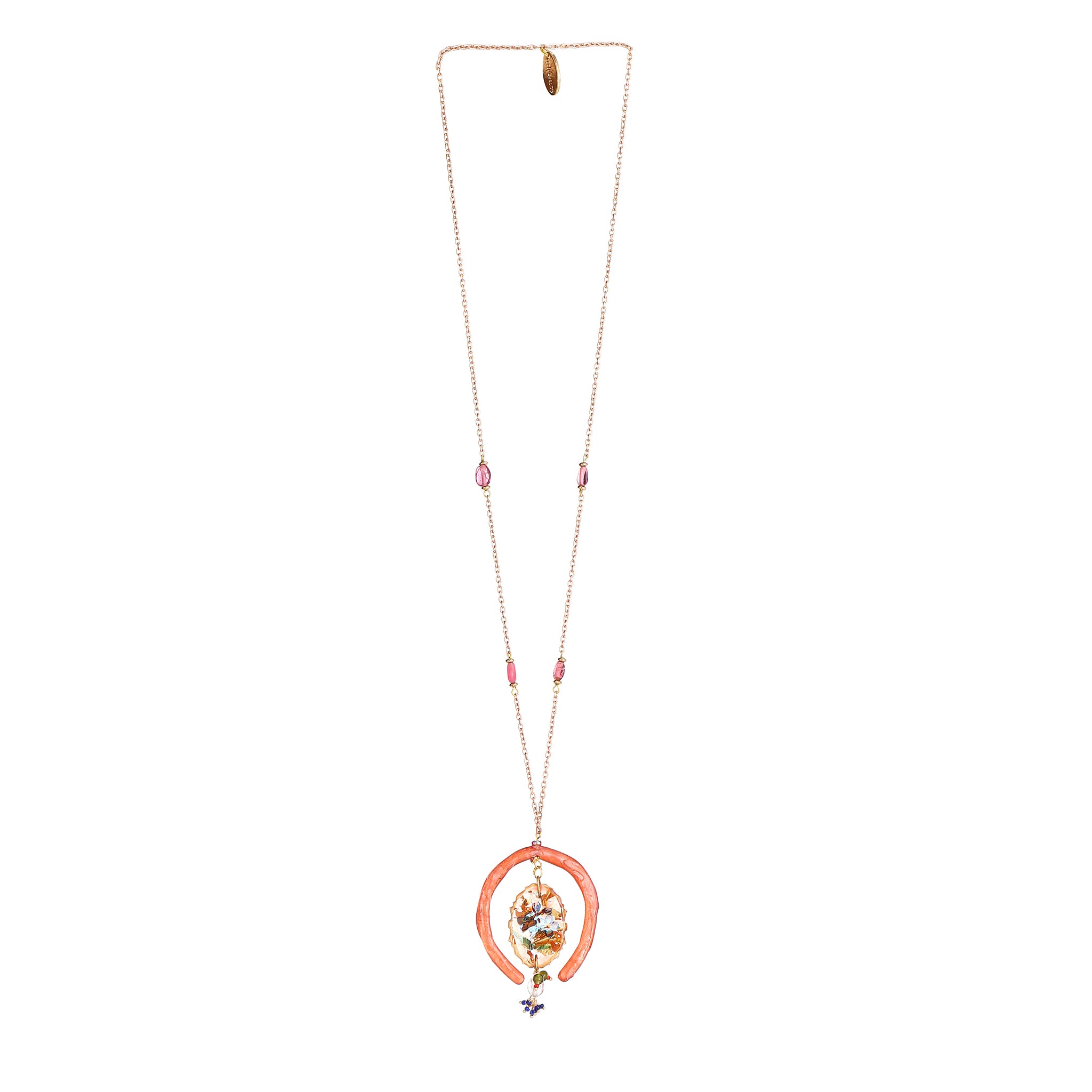 Pink Raspberry Beaded Statement Jewelry | Artisanal Nature-Inspired Romantic Accessory