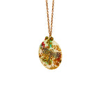Tuntuni Botanical Resin Oval Pendant & Dragonfly Charm necklace