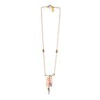 Paksh Resin Rectangle Pendant & Bird Charm necklace
