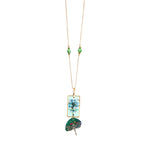 Pankhuri Botanical Resin Rectangle Pendant & Dragonfly necklace